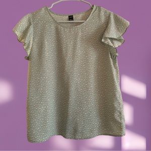 Shein Green Floral Top size XS